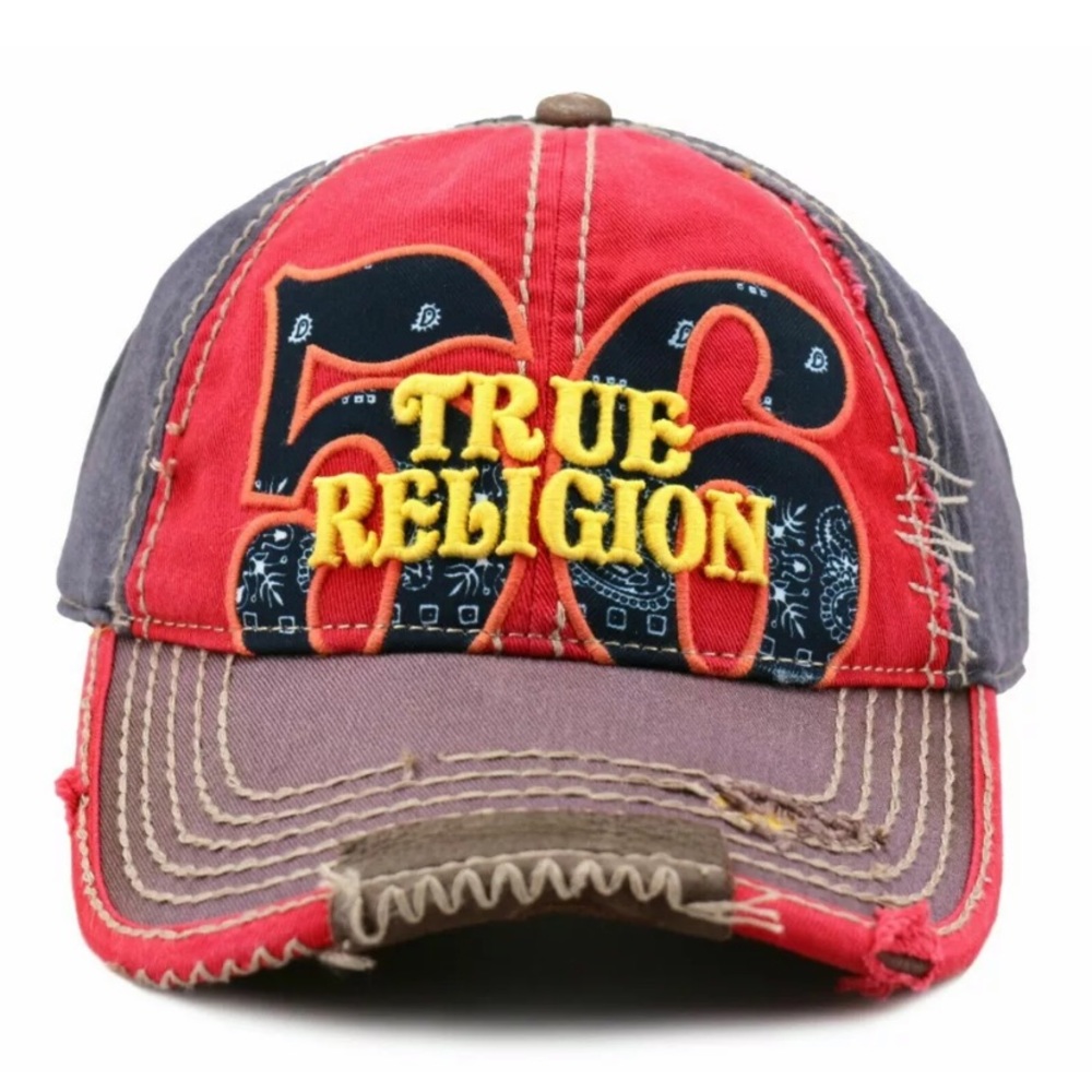 True Religion Hat! Distressed Trucker Style Cap!